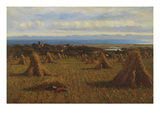 Cornstooks, Berwick Beyond, 1888 (Oil on Canvas) Giclee Print by Joseph Moseley Barber