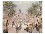 Place De L'Hotel-De-Ville, Paris (Oil on Canvas) Lámina giclée por Jean Francois Raffaelli