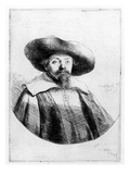 Samuel Manasseh Ben Israel, 1636 (Etching) Giclee Print by Rembrandt van Rijn 