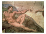 The Creation of Adam, from the Sistine Ceiling, 1511 (Fresco) (Pre-Restoration) Giclee Print by Michelangelo Buonarroti