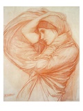 Study for 'Boreas' (Red Chalk on Tinted Paper) Giclee Print by John William Waterhouse