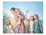 A Mother with Her Children, 1870 Giclee Print by Agnes Nicholl