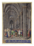 St. Veran Exorcising the Possessed in the North Aisle of the Cathedral of Notre-Dame De Paris Giclee Print by Jean Fouquet