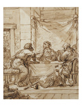 The Supper at Emmaus (Ink on Paper) Giclee Print by  Guercino