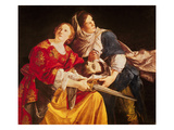 Judith with the Head of Holofernes (Oil on Canvas) Giclée-tryk af Orazio Gentileschi