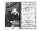 Titlepage and Frontispiece to 'Reliquiae Wottonianiae', 1651 (Engraving) Giclee Print by Pierre Lombard Or Lombart