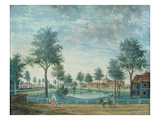 The Farm, Parc Du Raincy (Gouache on Paper) Giclee Print by  Carmontelle