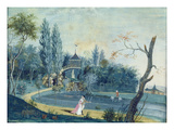 The Lake and Chinese Pavilion in the Park at Le Raincy, C.1754-93 (Gouache on Paper) Giclee Print by  Carmontelle