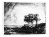 The Three Trees, Engraved by James Bretherton (Etching) Giclee Print by Rembrandt van Rijn 