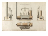 Portable Steam Engine, Designed by Maudsley, Sons and Field, 1828 (Pen and Ink and W/C on Paper) Giclee Print by  English
