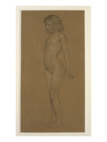 Study of a Young Girl (Pencil on Paper Heightened with White) Giclée-Druck von Herbert James Draper
