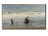 Gathering Driftwood, Holland, 1877 (Oil on Canvas) Giclee Print by William Lionel Wyllie