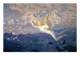 On the Wings of the Morning, 1905 (W/C Heightened with Bodycolour and Gold Paint) Giclee Print by Edward Robert Hughes