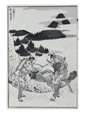 Two Men, from a Manga (Colour Woodblock Print) Giclee Print by Katsushika Hokusai