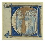Historiated Initial 'E' Depicting Jesus Christ and the Apostles, C.1320-30 (Vellum) Giclee Print by  French