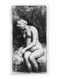 Woman Bathing, 1658 (Etching) Giclee Print by Rembrandt van Rijn 