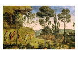 Goatherds and Shepherds Making Music and Dancing, Detail from 'The Journey of Moses', C.1481-3 Giclee Print by Pietro Perugino