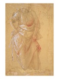 The `Maggiordomo' of the Feast of Herod (Fresco in Prato Cathedral) (Drawing) Giclée-tryk af Fra Filippo Lippi