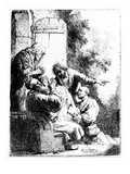 Joseph's Coat Brought to Jacob, C.1633 (Etching) Giclee Print by Rembrandt van Rijn 