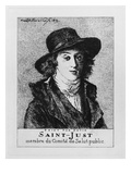 Louis Antoine Leon De Saint-Just, Engraved by Frederic Desire Hillemacher (1811-86) 1869 Giclee Print by Jacques Louis David