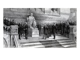 Unveiling the Statue of the Late Charles Darwin in the Natural History Museum, South Kensington Giclee Print by  English