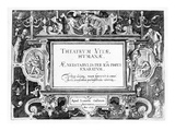 Title-Page for 'Theatrum Vitae Humanae', Engraved by Johannes Wierix (1549-C.1618) Reproduction procédé giclée par Hans Vredeman de Vries