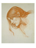 Study of a Girl's Head (Red Chalk on Paper) Giclee Print by John William Waterhouse