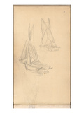 Boats of Trouville (Pencil on Paper) Giclee Print by Claude Monet