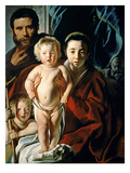The Holy Family with St. John the Baptist, C.1620-25 (Oil on Panel) Giclee Print by Jacob Jordaens