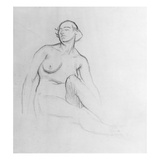 Study of a Nude Woman, 1915 (Charcoal on Paper) Reproduction procédé giclée par Isaac Rosenberg