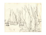 In the Port at Honfleur (Pencil on Paper) Giclee Print by Claude Monet