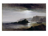 Coastal Landscape by Moonlight (Oil on Panel) Giclee Print by Arthur Gilbert