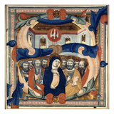 Historiated Initial 's' Depicting the Descent of the Holy Spirit, Mid 14th Century (Vellum) Giclee Print by Niccolo di ser Sozzo Tegliacci