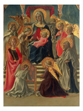 Madonna and Child Enthroned with Angels and Saints (Tempera on Panel) (See also 197200) Giclee Print by Fra Filippo Lippi