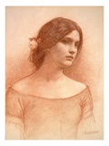 Study for 'The Lady Clare', C.1900 (Red Chalk on Paper) (See 55018) Reproduction procédé giclée par John William Waterhouse