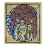Historiated Initial 'C' Depicting the Ordination of a Bishop, C.1320-30 (Vellum) Giclee Print by  French
