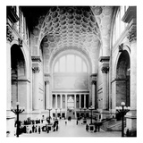Pennsylvania Station, New York City, Main Waiting Room- Looking North, C.1910 (B/W Photo) Giclee Print by  American Photographer