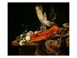 Still Life with the Drinking-Horn of the St. Sebastian Archers' Guild, Lobster and Glasses, C.1653 Giclee Print by Willem Kalf