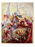 Fairies with Birds (W/C) Reproduction procédé giclée par John Anster Fitzgerald