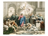 Jesus Curing an Impotent Man at the Pool of Bethesda Lámina giclée por Jean Bernard Restout