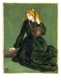 The Harp Player, a Study of Annie Miller, 1872 (W/C and Gouache) Giclee Print by Dante Charles Gabriel Rossetti