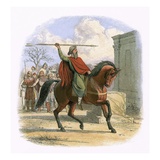 The High Priest Coifi Profanes the Temple of the Idols Giclee Print by James E. Doyle