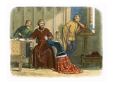 Queen Anne Intercedes with Gloucester and Arundel for Sir Simon Burley Giclee Print by James E. Doyle