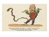 There Was an Old Man with a Flute- a 'Sarpint' Ran into His Boot! Giclee Print by Edward Lear