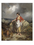 Girl with a Pitcher, Mid 1840S (Oil on Panel) Giclee Print by Paul Falconer Poole