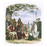 Augustine Preaching before King Ethelbert Giclee Print by James E. Doyle