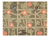 Trellis Wallpaper Design with a Bottle Green Background, 1864 Giclee Print by William Morris