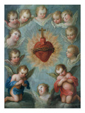 Sacred Heart of Jesus Surrounded by Angels, C.1775 (Oil on Canvas) Giclee Print by Jose de or Joseph Paez