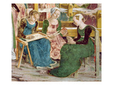 Needleworkers, Detail from 'The Triumph of Minerva: March', Room of the Months, C.1467-70 Giclee Print by Francesco del Cossa