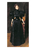 Portrait of a Lady in Black, C.1895 (Oil on Canvas) Giclee Print by William Merritt Chase